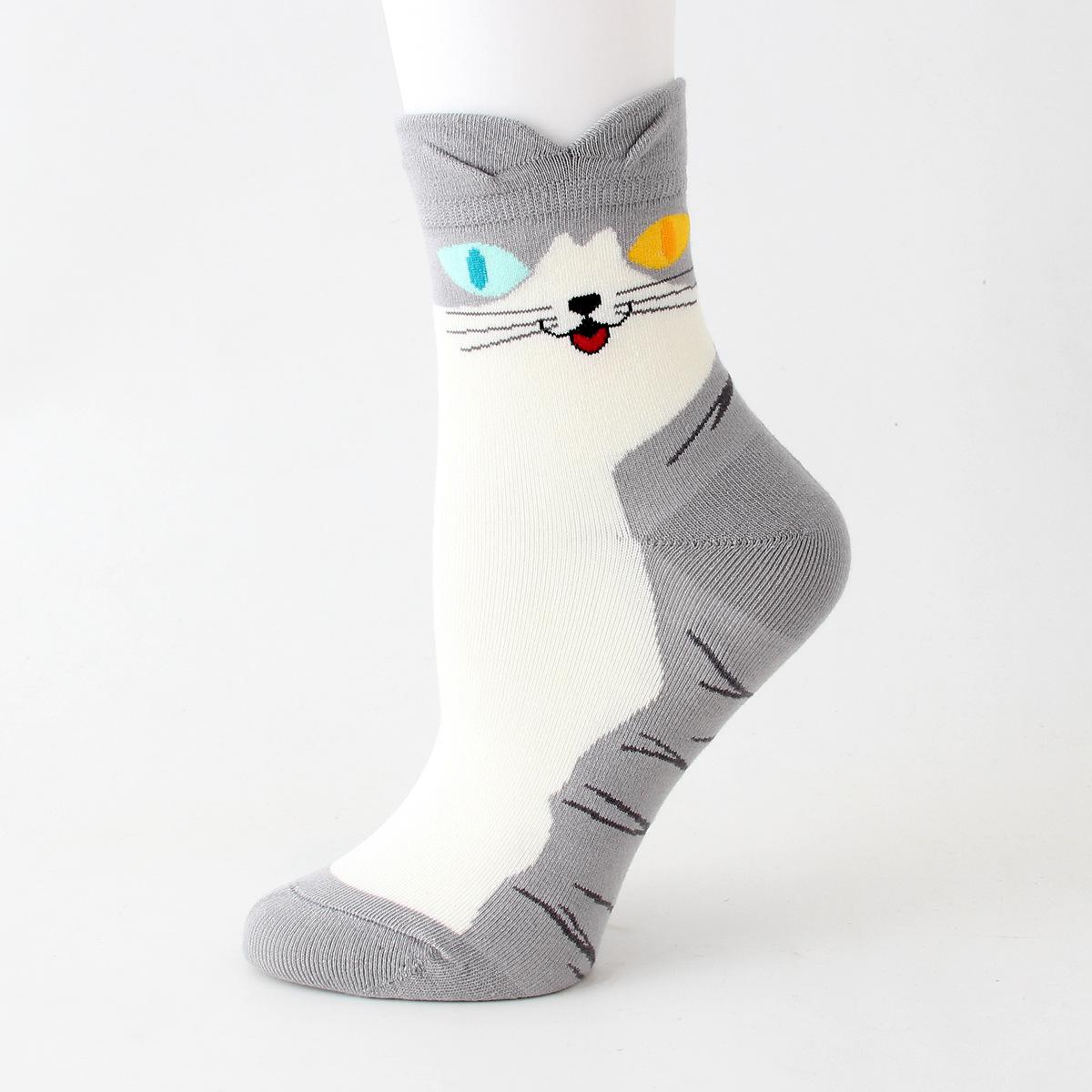 12 Pairs Cute Cat Cartoon Socks Silly Ankle Socks Bulk Wholesale
